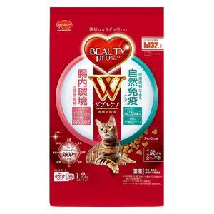 ビューティープロ キャット Wケア 腸内・自然免疫ケア 1歳から フィッシュ味 国産 1.2kg 1袋 キャットフード｜LOHACO by ASKUL