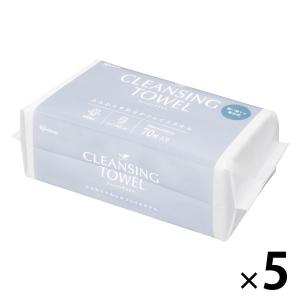 クレンジングタオル 使い捨てタオル ボックスタイプ フェイスタオル 1セット（70枚入×5袋） アイリスオーヤマ｜LOHACO by アスクル