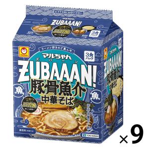 【セール】東洋水産 マルちゃんZUBAAAN！（ズバーン） 豚骨魚介中華そば 1セット（27食：3食入×9袋）｜LOHACO by ASKUL