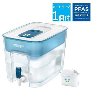 ブリタ　タンク型浄水器+純正台座セット　カートリッジ1個付き BRITA（ブリタ） タンク型浄水器 フロー カートリッジ3個付き
