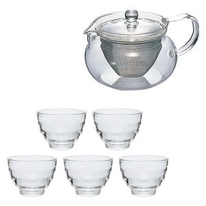 HARIO（ハリオ）耐熱ガラス製 茶茶急須 丸セット（急須 450ml 1個 + カップ 5個）1個｜LOHACO by アスクル