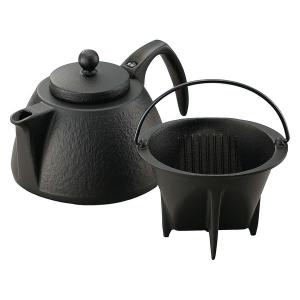 岩鋳　南部鉄器　コーヒーセット　ティーポット兼用 岩鋳 コーヒーポットセット 茶こし付き 南部鉄器 コーヒー