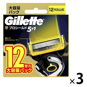 ジレット（Gillette） プロシールド 髭剃り カミソリ 男性 替刃12個入 1セット（1個×3） P＆G｜LOHACO by ASKUL