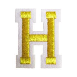 アイロンワッペン アルファベット H 金の商品画像
