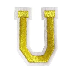 アイロンワッペン アルファベット U 金｜h-p