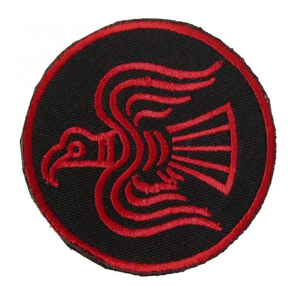 ベルクロワッペン ノルウェーバイキング ヴェルハラ サンバードラウンド 赤
