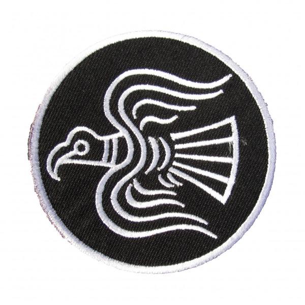 ベルクロワッペン ノルウェーバイキング ヴェルハラ サンバードラウンド 白