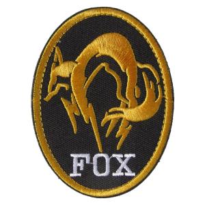 PVCベルクロワッペン メタルギアソリッド Fox Hound 円型 XOF 白