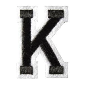 アイロンワッペン アルファベット K 黒