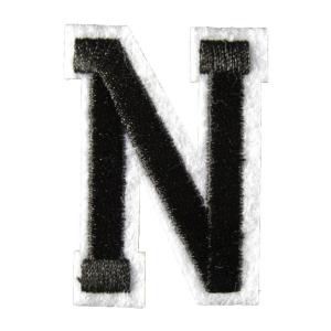 アイロンワッペン アルファベット N 黒の商品画像