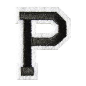 アイロンワッペン アルファベット P 黒の商品画像