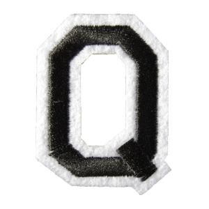 アイロンワッペン アルファベット Q 黒の商品画像