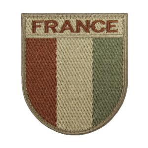 ベルクロワッペン フランス 国旗 盾形 泥