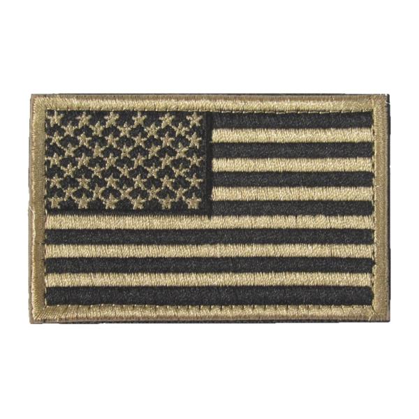 ベルクロワッペン 国旗 アメリカ 星条旗 黒泥 左