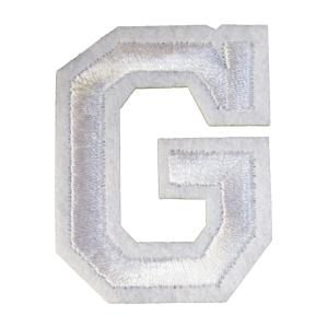 アイロンワッペン アルファベット G 白