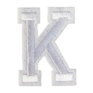アイロンワッペン アルファベット K 白