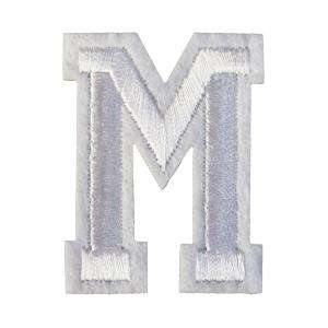 アイロンワッペン アルファベット M 白の商品画像