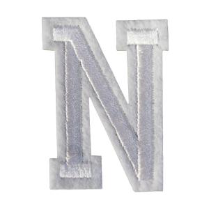 アイロンワッペン アルファベット N 白の商品画像