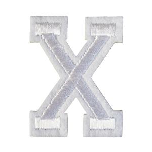 アイロンワッペン アルファベット X 白
