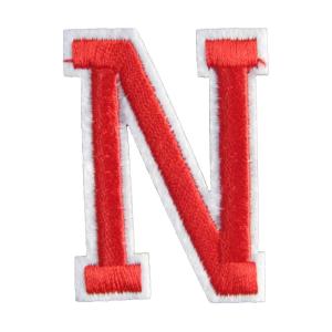 アイロンワッペン アルファベット N 赤