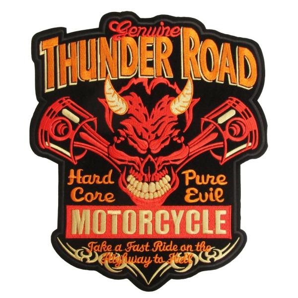 大きい アイロンワッペン バイカー スカル 43