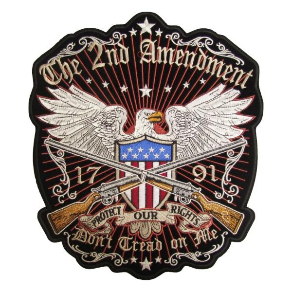 大きい アイロンワッペン バイカー イーグル 45