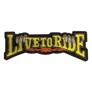 アイロンワッペン バイカー LIVE TO RIDE 18 黄