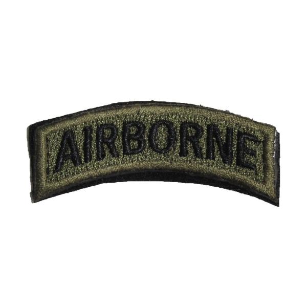 ベルクロワッペン ミリタリー AIR BORNE 緑黒