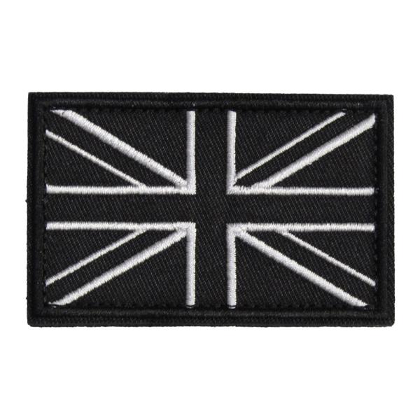 ベルクロワッペン 国旗 イギリス 黒