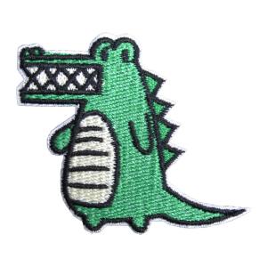 アイロンワッペン 刺繍 動物 ワニ 1