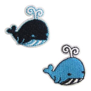アイロンワッペン 動物 クジラ ペア