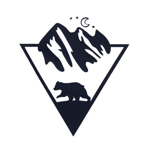 アイロンプリントシート 山 マウンテン 2 ネイビーブルー