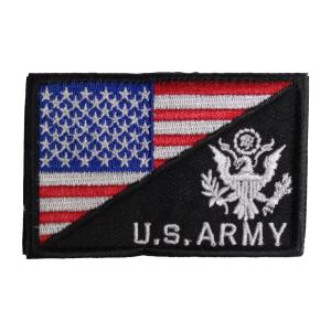 ベルクロワッペン 星条旗／U.S.ARMY 赤白