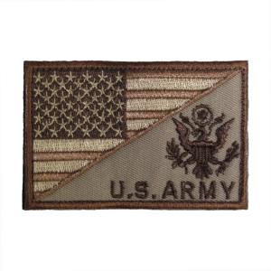 ベルクロワッペン 星条旗／U.S.ARMY 泥茶