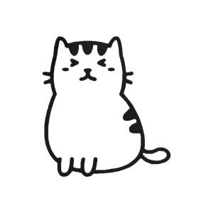 アイロンプリントシート 動物 猫 ネコ 6 ブラック