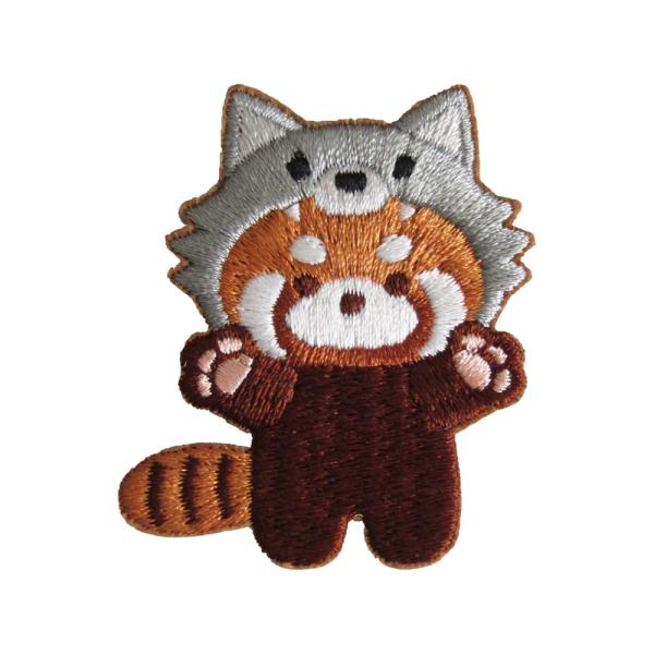 テープワッペン 動物 レッサーパンダ フュージョン 2 オオカミ