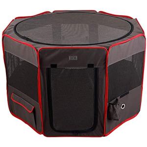petsfit 折りたたみサークル 八角形 プレイサークル 犬猫兼用 猫の分娩室 メッシュ 屋根付き 屋内 屋外 収納バッグ付き S/M/L ピンク/