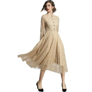 Yino ワンピース ドレス 結婚式 黒 パーティードレス 総レース 大きいサイズ マキシ丈 マキシワンピース 秋 冬 春 フォーマル レースワンピース ロング