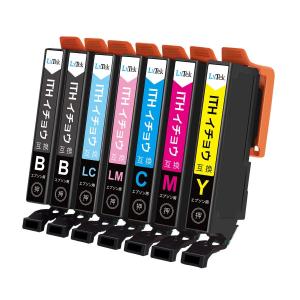 EPSON用 エプソン イチョウ ITH-6CL 互換インクカートリッジ 増量6色セット+黒1個  残量表示対応 一年安心保証 対応機種：EP-811AB EP-811