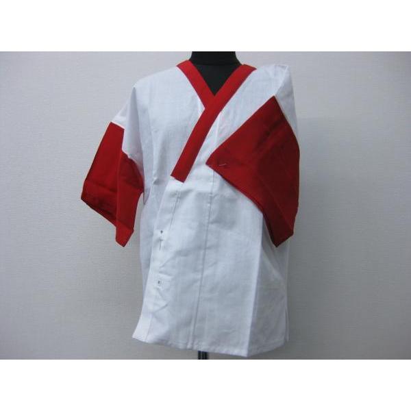 日本製 踊り用晒肌着 肌襦袢・紅赤・白・Ｍ／Ｌサイズ