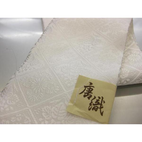 日本製・正絹 唐織 重ね襟 重ね衿 白