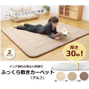 インド綿 ふっくら 厚敷き アルフ F敷 ブラウン 190×240cm