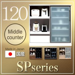 レンジ台 キッチンカウンター キッチン収納 背の低い食器棚 ロータイプ 120幅 完成品 日本製 大川家具 抜群の収納力 抜群の特色 引戸タイプ 開梱設置送料無料