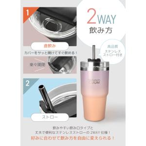 タンブラー ストロー付き 水筒 真空断熱 ステ...の詳細画像3