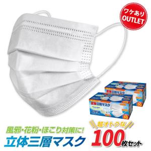 【箱つぶれ】マスク 100枚セット（50枚入×2箱） 使い捨てマスク 不織布 フェイスマスク 男女兼用  宅配便送料無料 国内発送