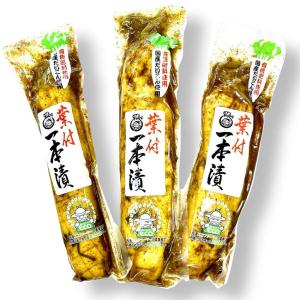 葉付一本漬 3本 国産 まるごと だいこん 大根 はっぱつき たくあん 沢庵 いっぽん