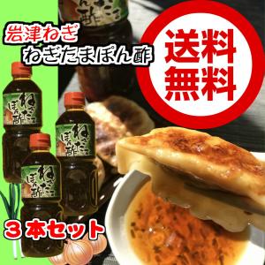 岩津葱ねぎたまぽん酢 500ml×3【ちょっぴりお得な3本セット】【送料無料】■岩津葱とたまねぎのポ...