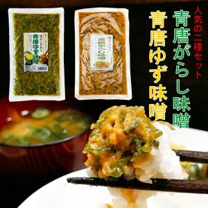人気の2品　青唐辛子味噌 ・ 青唐ゆず味噌  2個セット  メール便　ご飯のお供 お中元 夏ギフト 食品 食べ物 味噌 ご飯　味噌! 青唐ゆ