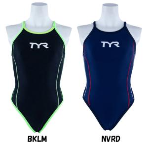 15％OFF【レターパック対応】TYR ティア 競泳水着 ジュニア女子 練習用 ハイカット　FSLIDJR-20S 　定価6,600円（税込）｜hachimorisports