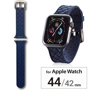 エレコム Apple Watch バンド 44mm/42mm シリコン イントレチャート ブルー AW-44BDSCIBU｜hachistore